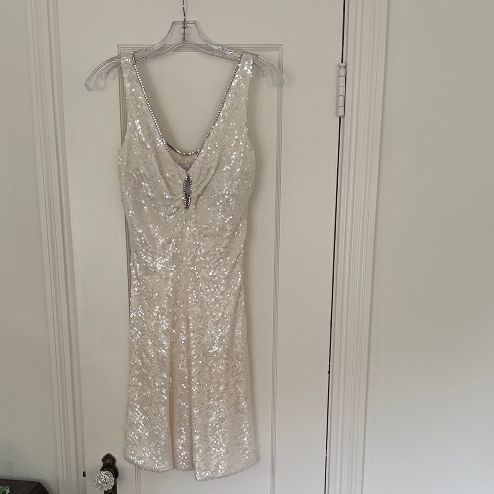 Elegant Sequin Dress in White